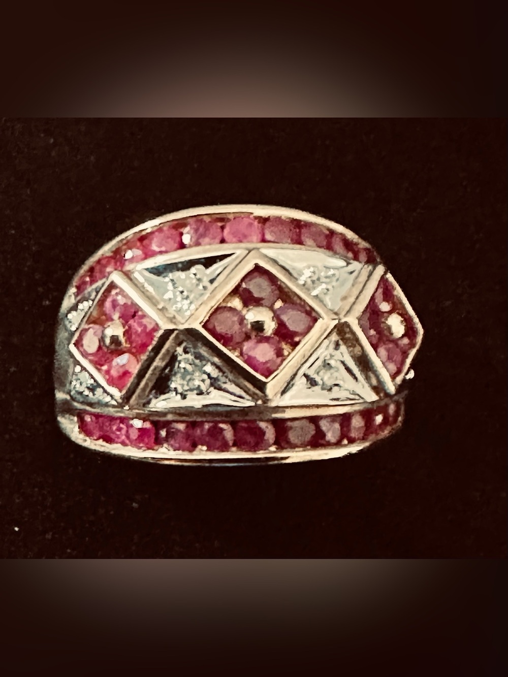 Heavy 5.65g Solid 10K Yellow Gold 2.29 CTW Genuine Ruby & Diamond Dome Ring Sz 8